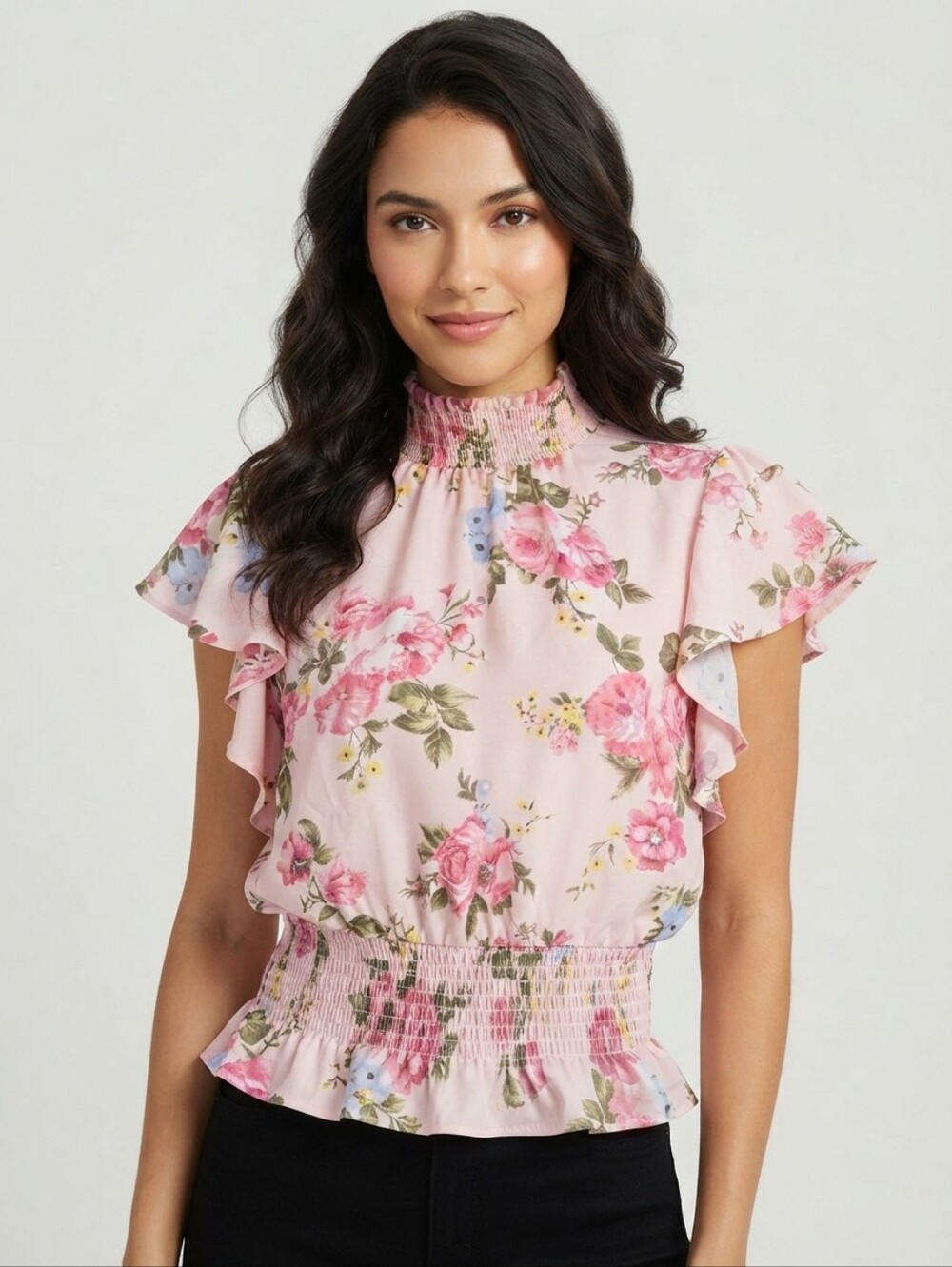 NEW Romantic Cottagecore Floral Peplum Blouse Size M